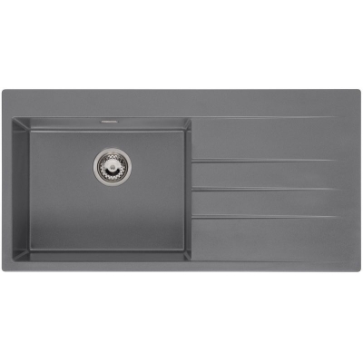 Reginox Breda 10, Regi-Granit built-in sink, basin on the left, color gray silvery, R33616