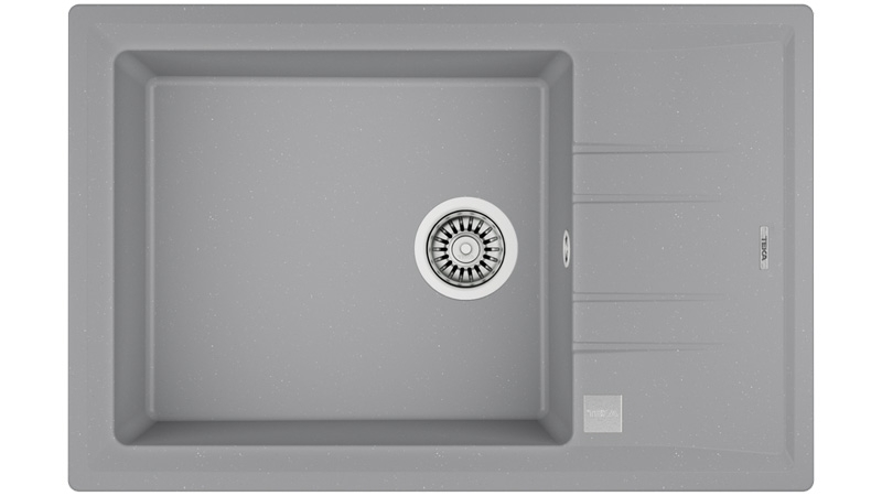 Teka STONE 60 S-TG 1B 1D AUTO, Tegranit+ built-in sink 60 cm, aluminum gray metallic effect, 115330035