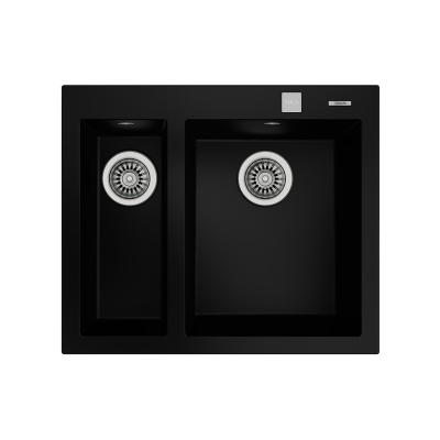 Teka FORSQUARE 2B 590 TG AUTO, Tegranit+ sisseehitatud valamu 60 cm, must, 115260019