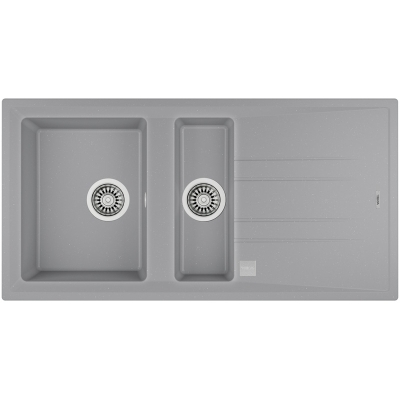 Teka STONE 60 B-TG 1 1/2B 1D AUTO, Tegranit+ sisseehitatud valamu 60 cm, alumiiniumhall metallikefekt, 115360007