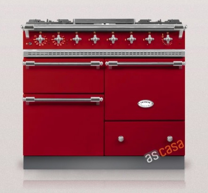 Lacanche Chagny Classic, cooking station, 100 cm, color cherry red, with 5 year guarantee!