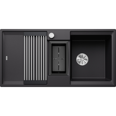Blanco Adira 6 S built-in sink Silgranit PuraDur, color black, InFino drain, 527601