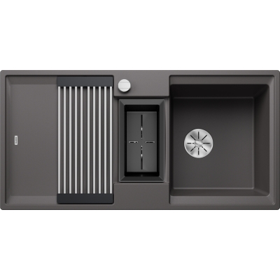 Blanco Adira 6 S sisseehitatud valamu Silgranit PuraDur, värvus kivihall, InFino äravool, 527603