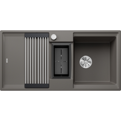 Blanco Adira 6 S built-in sink Silgranit PuraDur, color volcano gray, InFino drain, 527604