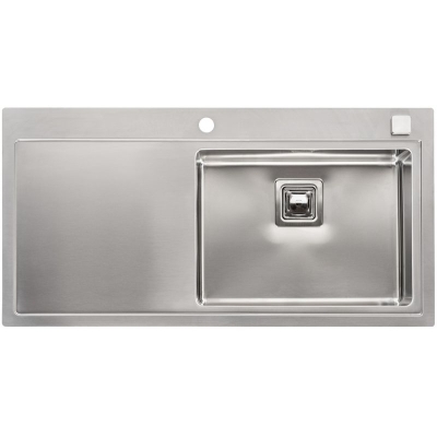 Reginox Phoenix 50 sisseehitatud/peale paigaldatav valamu satiin roostevabast terasest, kraanikauss paremal, R32879