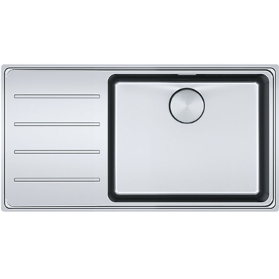 Franke Mythos MYX 211, flat rim, brushed stainless steel, basin on the right, 127.0642.075