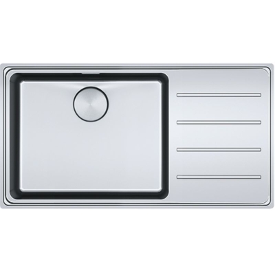 Franke Mythos MYX 211, flat rim, brushed stainless steel, basin on the left, 127.0642.076