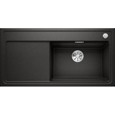 Blanco Zenar XL 6 S DampfgarPlus Встраиваемая мойка Silgranit PuraDur, включая деревянную разделочную доску, раковину справа, цвет черный, слив InFino, 526054