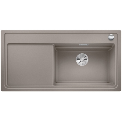 Blanco Zenar XL 6 S DampfgarPlus built-in sink Silgranit PuraDur incl. wooden cutting board, basin on the right, color tartufo, InFino drain, 524059