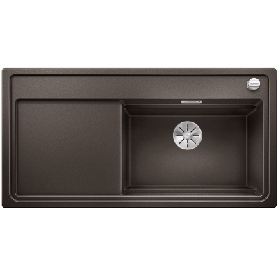 Blanco Zenar XL 6 S DampfgarPlus built-in sink Silgranit PuraDur incl. wooden cutting board, basin on the right, color cafe, InFino drain, 524065