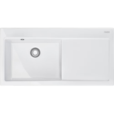 Franke Mythos MTK 611-100 Fraceram keraamiline valamu, kraanikauss vasakul, värvus Glacier, 124.0335.708