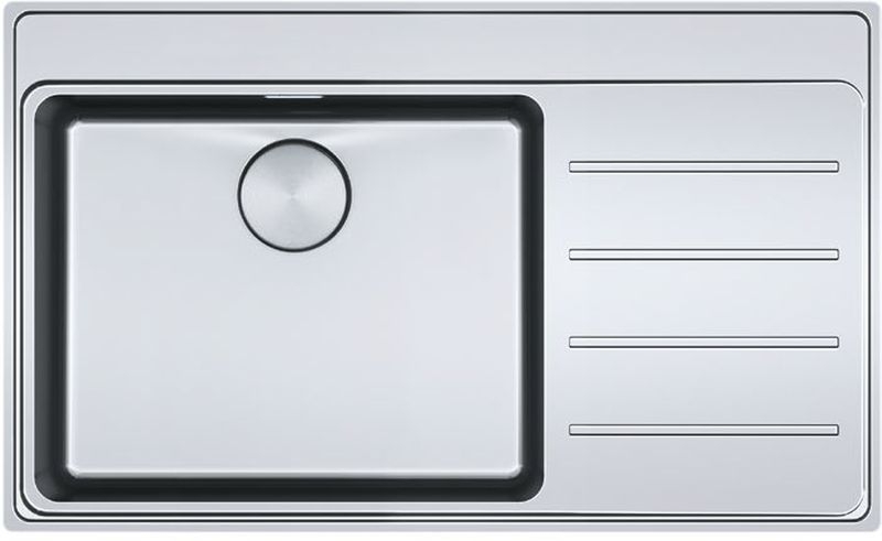 Franke Mythos MYX 211 A-86 SlimTop, flat rim, brushed stainless steel, basin on the left, 127.0642.074